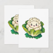 Carte D'accompagnement Chou-fleur Kawaii (Devant / Derrière)