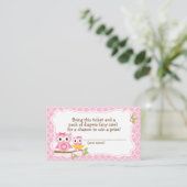 Carte D'accompagnement Chouette Baby shower Déchets Billet Raffle (Debout devant)