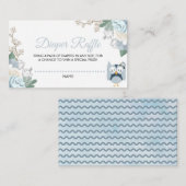 Carte D'accompagnement Chouette bleue Baby shower floral Déchets (Devant / Derrière)
