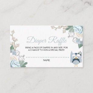 Carte D'accompagnement Chouette bleue Baby shower floral Déchets