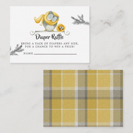 Carte D'accompagnement Chouette d'hiver Baby shower de Noël Chouette Raff (Devant / Derrière)