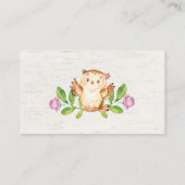 Carte D'accompagnement Chouette florale rose - Billetterie pour bébé et m (Dos)