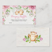 Carte D'accompagnement Chouette florale rose - Billetterie pour bébé et m (Devant / Derrière)
