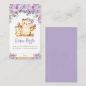 Carte D'accompagnement Chouette florale violette Baby shower Déchets (Devant / Derrière)