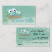 Carte D'accompagnement Chouette mignonne Momma et Bébé Chouette Raffle Bi (Devant / Derrière)