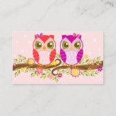 Carte D'accompagnement Chouettes roses et violettes - Billet de rabat (Dos)