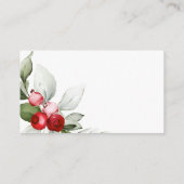 Carte D'accompagnement Christmas Greenery & Red Berries Mariage QR RSVP (Dos)