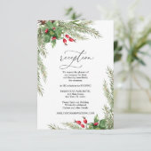 Carte D'accompagnement Christmas Red Berries Reception Enclosure Card (Debout devant)