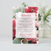 Carte D'accompagnement  Christmas Red Floral Wedding Details (Debout devant)