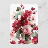 Carte D'accompagnement  Christmas Red Floral Wedding Details (Dos)