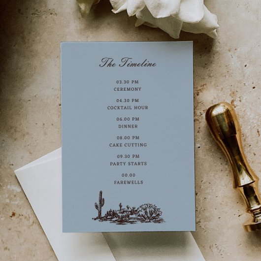 Carte D'accompagnement Chronologie de mariage de ranch Western romantique