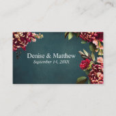 Carte D'accompagnement Chrysanthème romantique Turquoise RSVP QR Code (Devant)