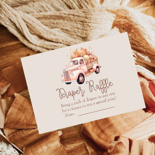 Carte D'accompagnement Chute Baby shower Citrouille  Truck Diaper Raffle