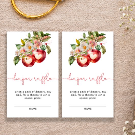 Carte D'accompagnement Chute Baby shower de la pomme Raffle