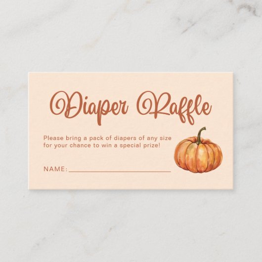 Carte D'accompagnement Chute Boho Citrouille Baby shower Diaper Raffle (Devant)