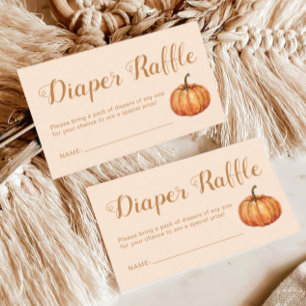 Carte D'accompagnement Chute Citrouille Baby shower Déchets Raffle