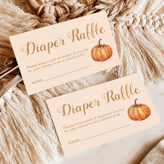 Carte D'accompagnement Chute Citrouille Baby shower Déchets Raffle