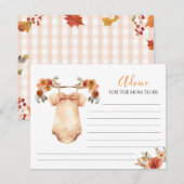 Carte D'accompagnement Chute Citrouille Floral Vêtements de bébé Conseils (Devant / Derrière)