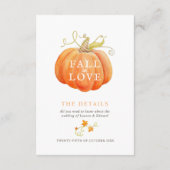 Carte D'accompagnement Chute d'amour citrouille aquarelle détails du mari (Dos)
