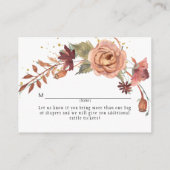 Carte D'accompagnement Chute Floral Rustique BOHO Aquarelle Raffin (Dos)