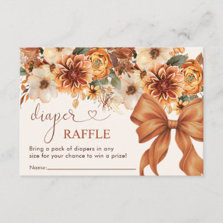 Carte D'accompagnement Chute Florale Rustique Baby shower Déchets Raffle