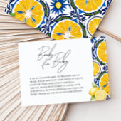 Carte D'accompagnement Ciao Baby shower Citron thème Douche demande de ré