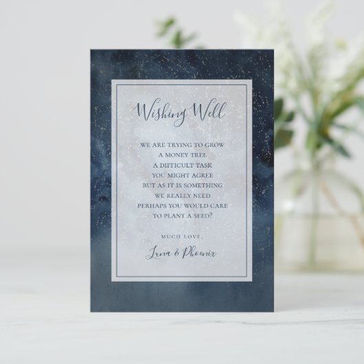 Carte D'accompagnement Ciel Céleste Avec Cadre Mariage Souhaite Bien (Debout devant)