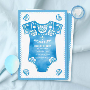 Carte D'accompagnement Cielito Lindo baby shower bleu Livres pour bébé