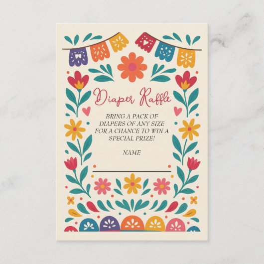 Carte D'accompagnement Cielito Lindo Baby shower mexicain Déchets Raffle (Devant)