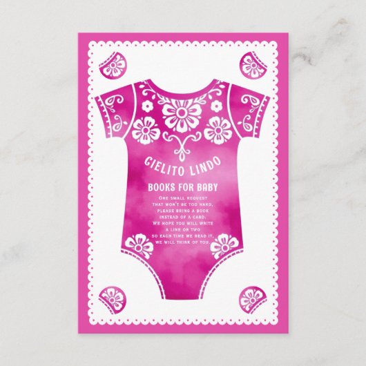 Carte D'accompagnement Cielito Lindo baby shower rose Livres pour bébé (Devant)