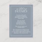 Carte D'accompagnement Cimetière bleu Dusty Monogram Détails du Mariage (Dos)