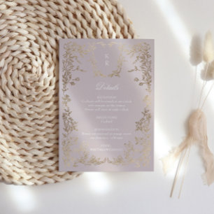 Carte D'accompagnement Cimier Élégant Classique Monogramme Réception de m