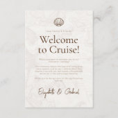 Carte D'accompagnement Circuit de voyage de croisière Mariage de destinat (Devant)