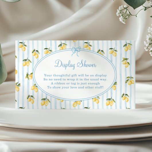 Carte D'accompagnement Citron Bleu Bow Italienne douche d'affichage