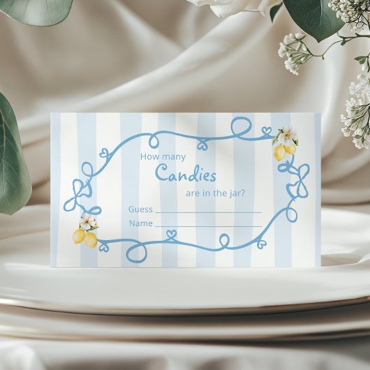 Carte D'accompagnement Citron bleu italien Bows Combien de bonbons