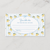 Carte D'accompagnement Citron bleu italien Date Night Idea (Devant)