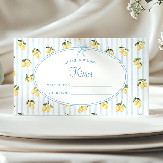 Carte D'accompagnement Citron bleu italien Devis combien de baisers