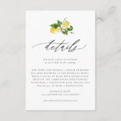 Carte D'accompagnement Citron botanique et verdure Détails du Mariage (Devant)