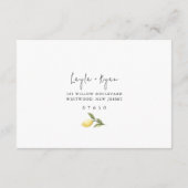 Carte D'accompagnement CITRON Citron Citrus RSVP (Dos)