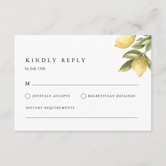 Carte D'accompagnement CITRON Citron RSVP (Devant)