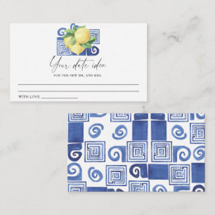 Carte D'accompagnement Citron Citrus - Idées de soirée en amoureux \ Pot