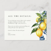 Carte D'accompagnement Citron Citrus Positano Mariage italien (Devant)