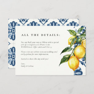 Carte D'accompagnement Citron Citrus Positano Mariage italien