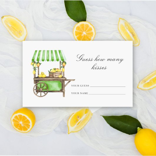 Carte D'accompagnement Citron - devine combien de baisers jeu de mariage