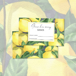 Carte D'accompagnement Citron - devine combien de baisers jeu de mariage