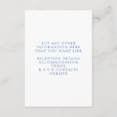 Carte D'accompagnement Citron jaune, vigne bleue mariage les détails (Dos)