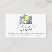 Carte D'accompagnement Citron - Recette pour la future mariée  (Devant)