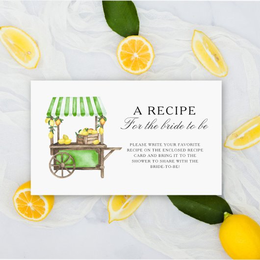 Carte D'accompagnement Citron - Recette pour la future mariée
