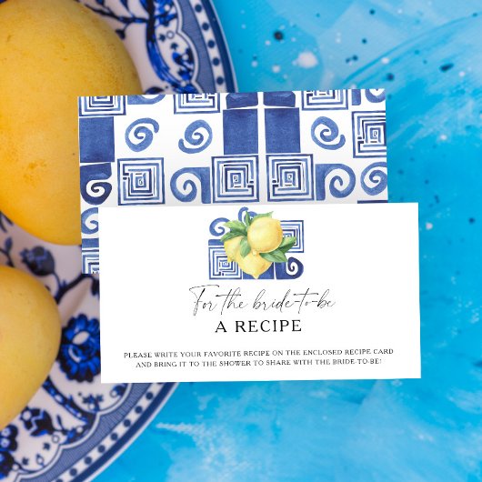 Carte D'accompagnement Citron - Recette pour la future mariée 