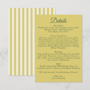Carte D'accompagnement Citron Vert Olive et Ivory Détail de Mariage